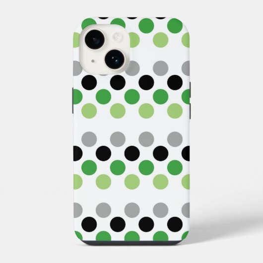 Aromantische Pride-Flaggenfarben Polka-Punkte iPhone Hülle (Rückseite)