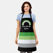 Aromantische Stolperflagge und Regenbogen mit Text Schürze (Getragen)