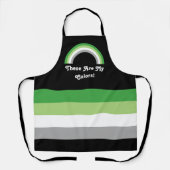 Aromantische Stolperflagge und Regenbogen mit Text Schürze (Vorderseite)