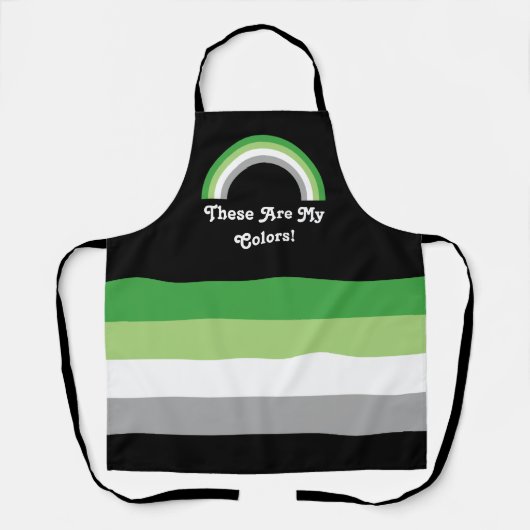 Aromantische Stolperflagge und Regenbogen mit Text Schürze (Vorderseite)