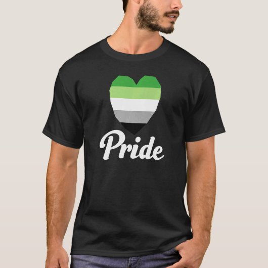 Aromantischer Gay Pride Rainbow Word 2 T-Shirt (Vorderseite)