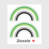 Aromantischer Pride Rainbow Aufkleber (Blatt)