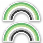 Aromantischer Pride Rainbow Aufkleber (Vorderseite)