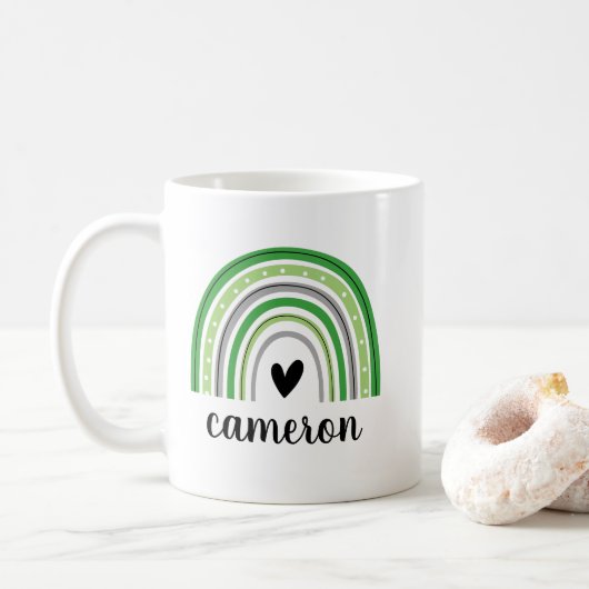 Aromantischer Regenbogen Personalisiert Kaffeetasse (Mit Donut)
