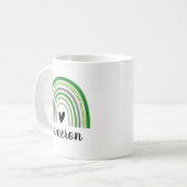 Aromantischer Regenbogen Personalisiert Kaffeetasse (Vorderseite Links)