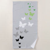 Aromantischer Schmetterlingsweg Strandtuch (Vorderseite)