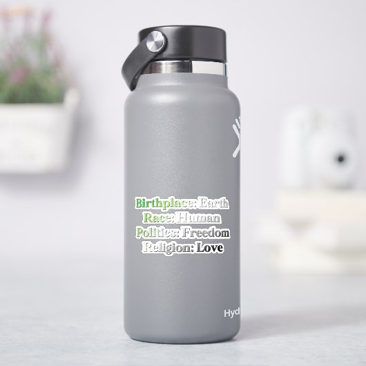 Aromantischer Stolz - Geburtsort: Erde. Rasse: Men Aufkleber (HydroFlask)