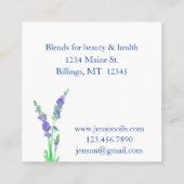 Aromatherapeutin mit dem Grundöl-Zertifikat Quadratische Visitenkarte (Rückseite)