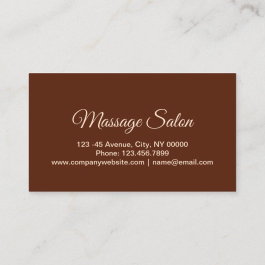 Aromatherapie Akupressur Reiki Massage Therapeut Visitenkarte (Rückseite)