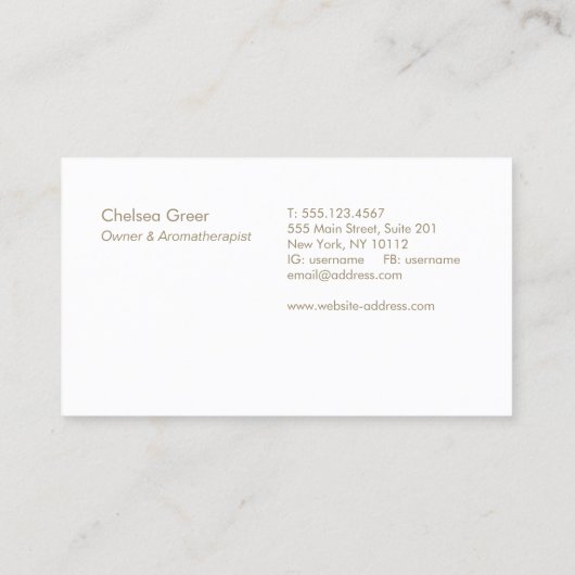 Aromatherapie Aromatherapeut Essential Oil Visitenkarte (Rückseite)