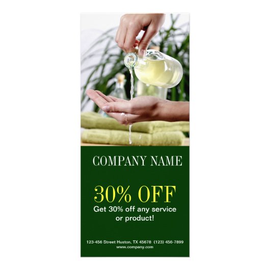 Aromatherapie Essenzielle Öl Schönheitsmassage WEL Werbekarte (Vorne)