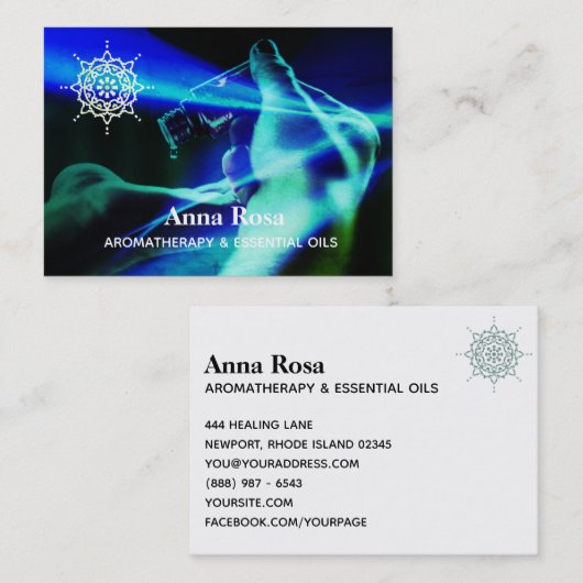 *~* Aromatherapie-ins Auge fallende ätherische Öle Visitenkarte (Vorne/Hinten)