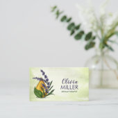 Aromatherapie Öl und Lavendel Illustration Visitenkarte (Stehend Vorderseite)