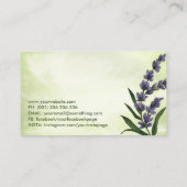 Aromatherapie Öl und Lavendel Illustration Visitenkarte (Rückseite)