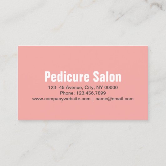 Aromatherapie Pediküre Salon Pediküre Pediküre Visitenkarte (Rückseite)