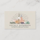 Aromatherapie Practitioner Linie Art Illustration Visitenkarte (Vorderseite)