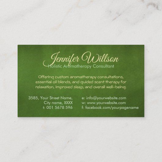 Aromatherapie Praxis Aquarellfärbung Visitenkarte (Rückseite)