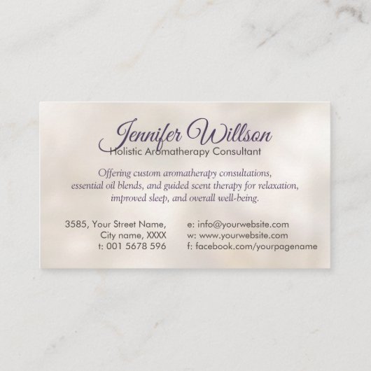 Aromatherapie Praxis Scent Therapie Visitenkarte (Rückseite)