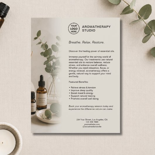 Aromatherapie-Spa-Geschäft Beige Eigenes Logo   Flyer