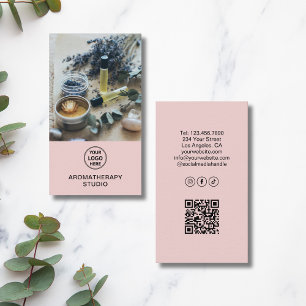 Aromatherapie Spa Logo QR Pink Professional Visitenkarte