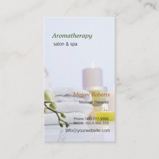 Aromatherapie Wellness-Center Hautpflege Massage S Terminkarte (Vorderseite)