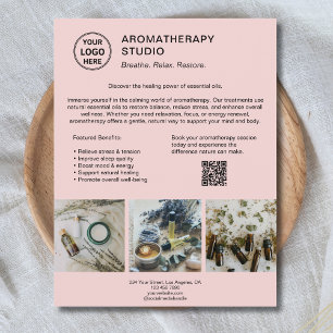Aromatherapie Wellness-Center Logo QR Pink Werbung Flyer