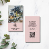 Aromatherapie Wellness-Center Logo QR Rosa Berufli Visitenkarte