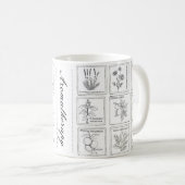 Aromatherapy-Pflanzen-Skizze-Tasse Kaffeetasse (VorderseiteRechts)