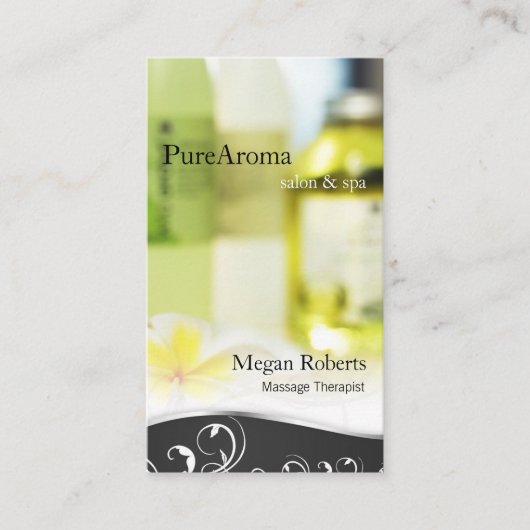Aromatherapy Spa Skin Care Massage Salon Elegant Terminkarte (Vorderseite)