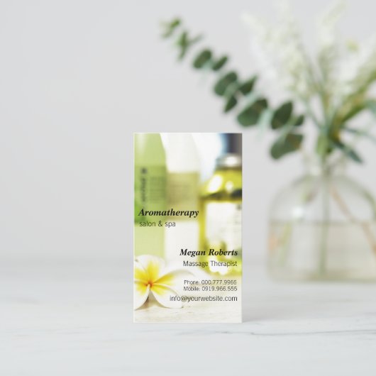 Aromatherapy Spa Skin Care Massage Salon Terminkarte (Stehend Vorderseite)