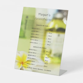 Aromatherapy Spa Skin Care Salon Price List Sockelschild