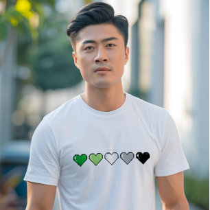 Aromatische Flag Pixel Herz T-Shirt