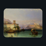 Arona und das Schloss von Angera, Lago Maggiore, 1 Magnet<br><div class="desc">Bild: 179004 Arona und das Schloss von Angera,  Lago Maggiore,  1856 (Öl auf Leinwand). Hering,  George Edwards (1805-79). Private Sammlung,  The Stapleton Collection. Kunst,  Kunst.</div>