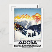 Arosa, Bergresort, Schweiz, Vintag Postkarte (Vorne/Hinten)