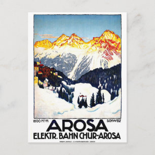 Arosa, Bergresort, Schweiz, Vintag Postkarte