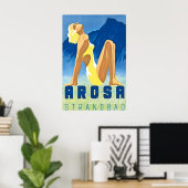 Arosa Graubünden Schweiz Vintage Reiseposter Poster (Heimbüro)