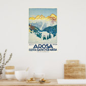Arosa Graubünden Switzerland Vintage Ski Poster (Küche)