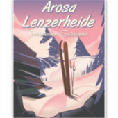 Arosa Lenzerheide, Schweizer Skiposter. Aufkleber (Vorderseite)