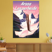 Arosa Lenzerheide, Schweizer Skiposter. Leinwanddruck (Insitu (Wohnzimmer))