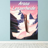 Arosa Lenzerheide, Schweizer Skiposter. Leinwanddruck (Insitu (Holzboden))