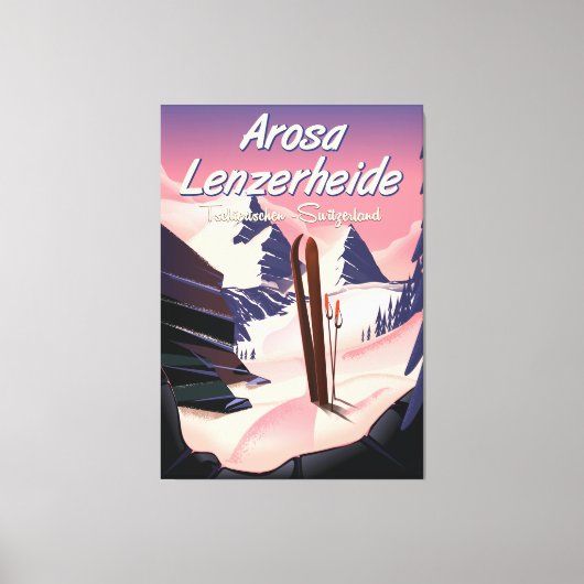 Arosa Lenzerheide, Schweizer Skiposter. Leinwanddruck (Vorderseite)