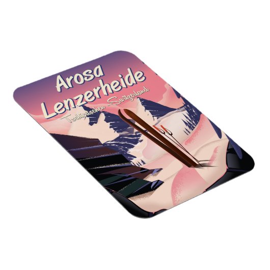 Arosa Lenzerheide, Schweizer Skiposter. Magnet (Rechte Seite)
