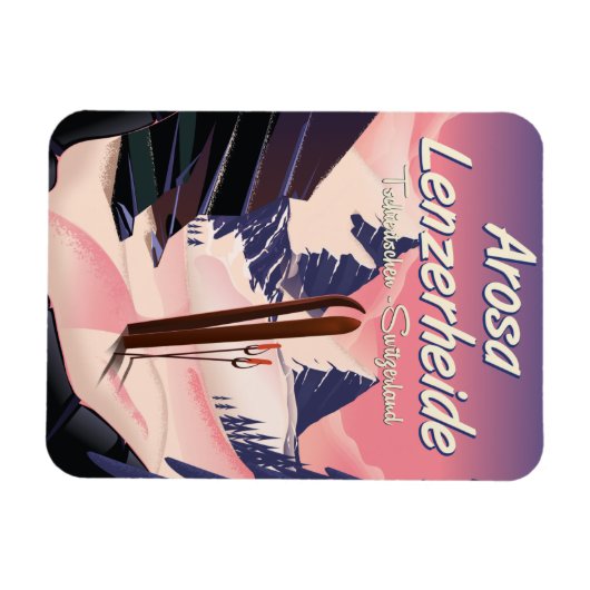 Arosa Lenzerheide, Schweizer Skiposter. Magnet (Horizontal)