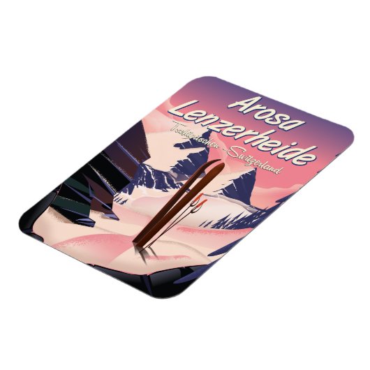 Arosa Lenzerheide, Schweizer Skiposter. Magnet (Linke Seite)