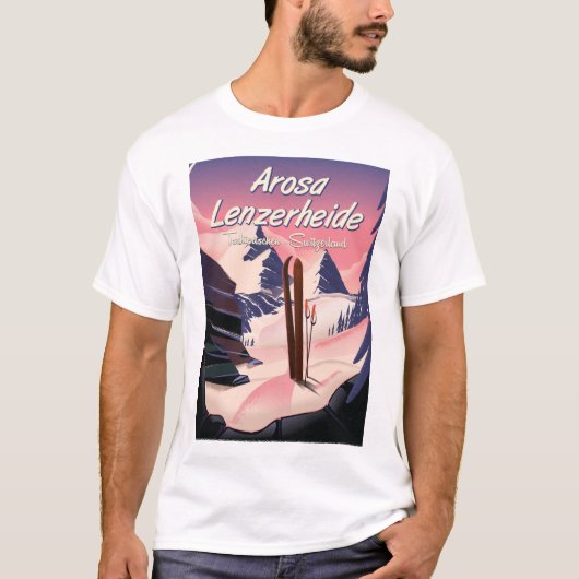 Arosa Lenzerheide, Schweizer Skiposter. T-Shirt (Vorderseite)