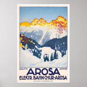 Arosa Reiseplakat Schweiz Kunst Schweizer Ski Prin Poster