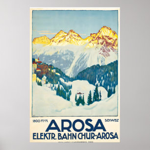 Arosa Schweiz Chur-Arosa-Bahn Arosabahn Poster