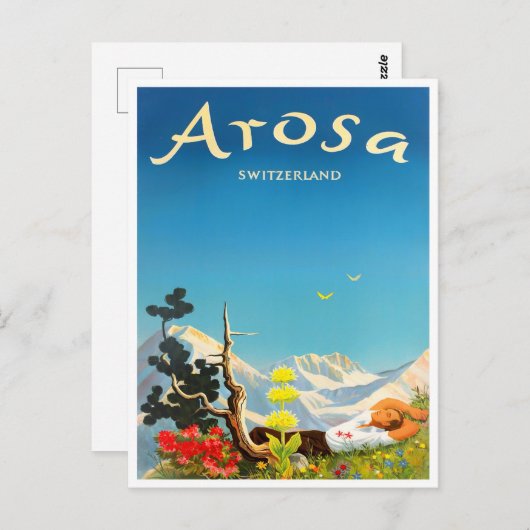 Arosa Schweiz Jahrgang Reise Postkarte (Vorne/Hinten)