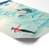 Arosa Schweiz Retro Vintage Skiplakat Poster (Ecke)