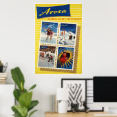Arosa, Schweiz, Ski-Travel Poster (Heimbüro)